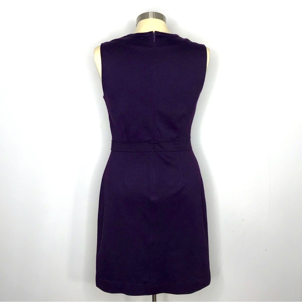 Banana Republic dark purple gorgeous size 6 Dress ruffles V neck flattering - Picture 2 of 5